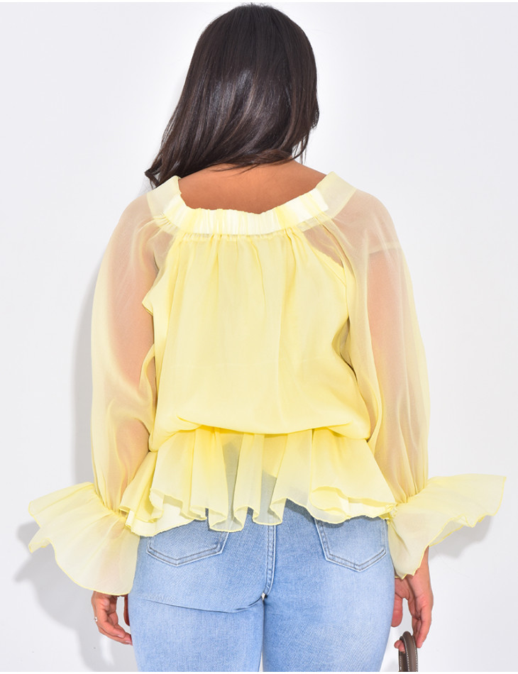 chiffon lace blouse