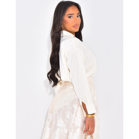 Loose-fitting shirt in premium satin