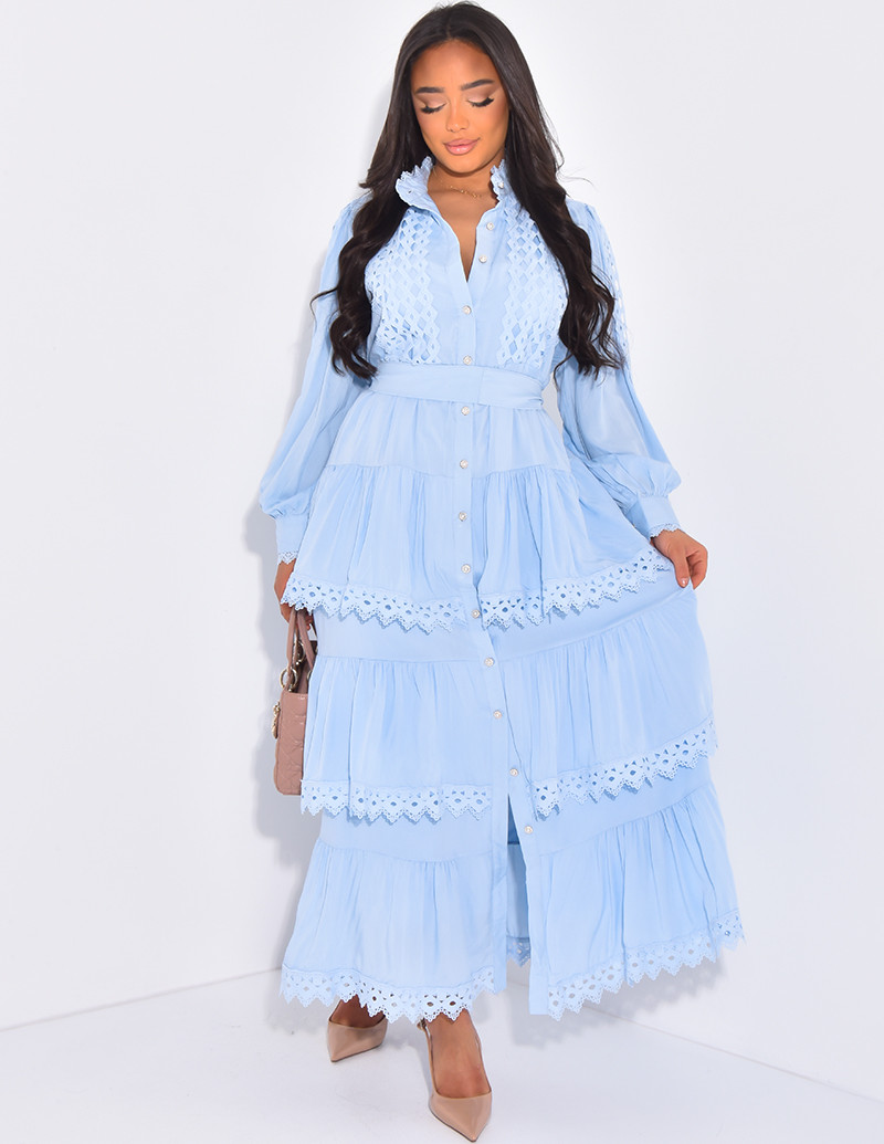 Long dress with embroidery...