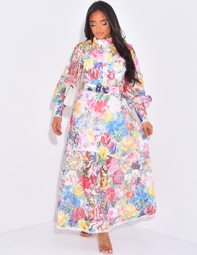 Very long dress in coloured...