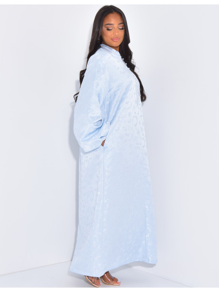 Abaya ample brodée à boutons