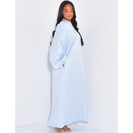 Abaya ample brodée à boutons