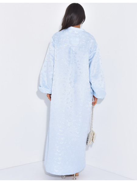 Abaya ample brodée à boutons