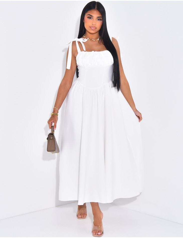 Maxi dress with tie straps