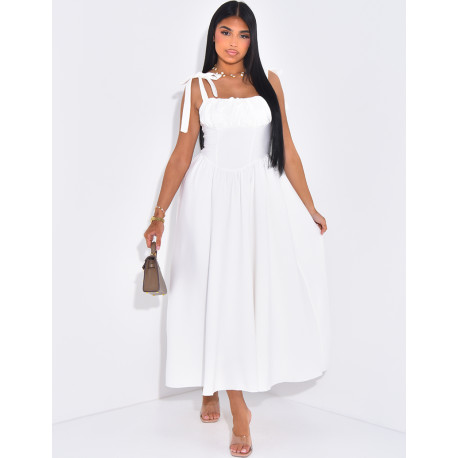 Maxi dress with tie straps