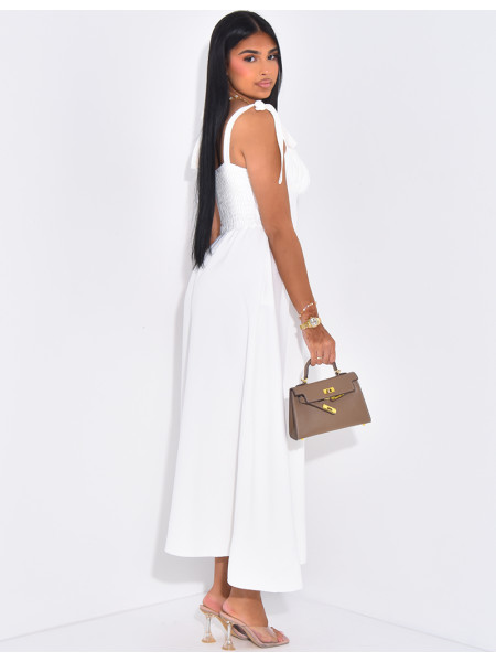 Langes Kleid mit Trägern zum Binden