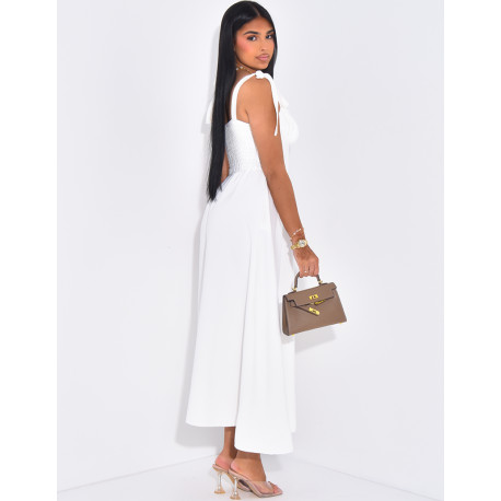 Langes Kleid mit Trägern zum Binden