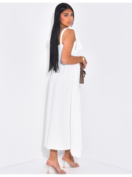 Langes Kleid mit Trägern zum Binden