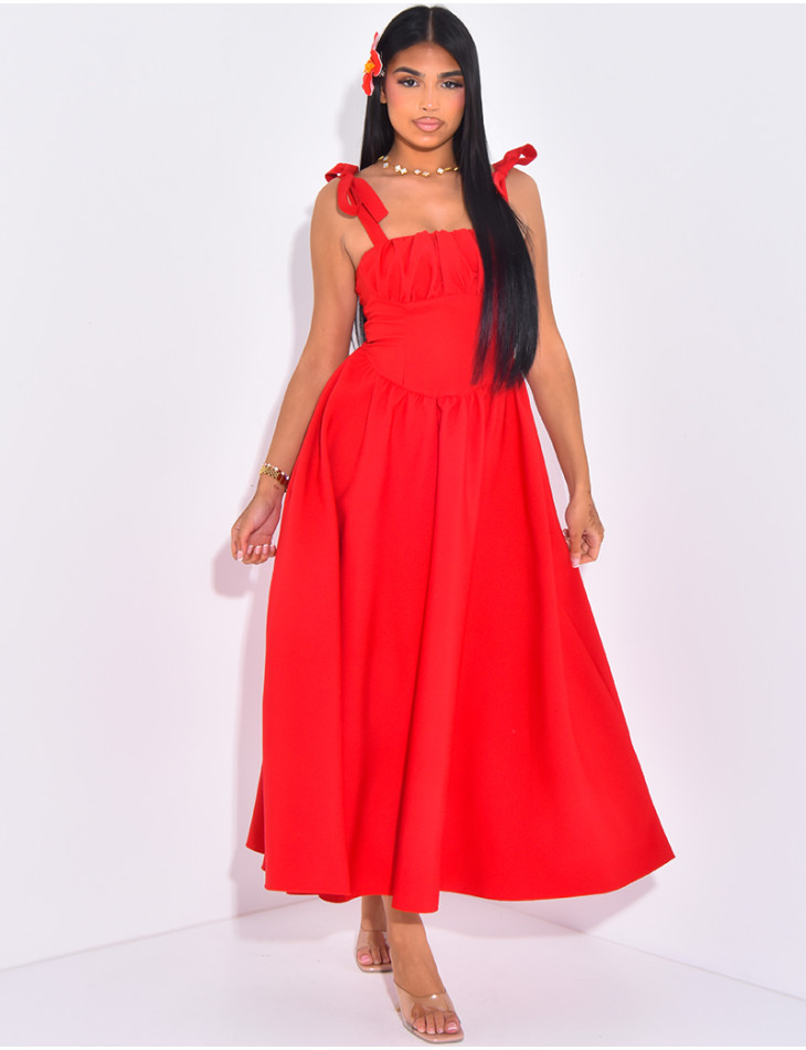 Maxi dress with tie straps