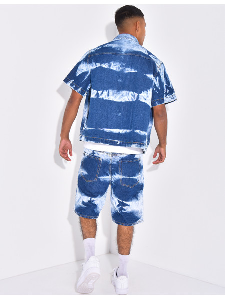 Ensemble en jeans short et chemise sans manches