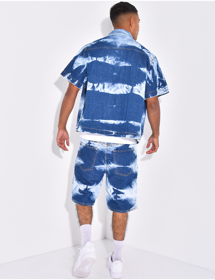 Ensemble en jeans short et chemise sans manches