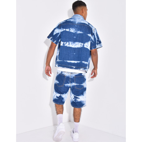 Ensemble en jeans short et chemise sans manches