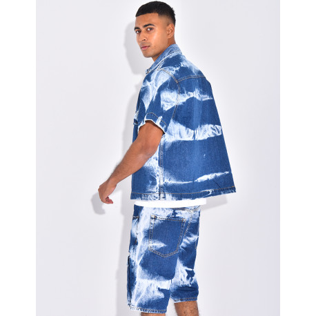 Ensemble en jeans short et chemise sans manches