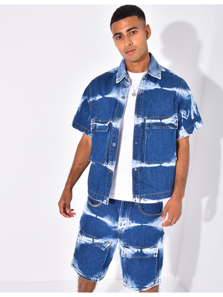 Ensemble en jeans short et chemise sans manches