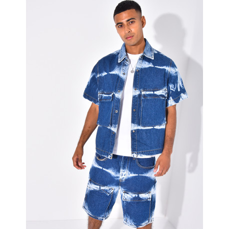 Ensemble en jeans short et chemise sans manches