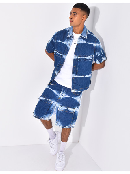 Ensemble en jeans short et chemise sans manches