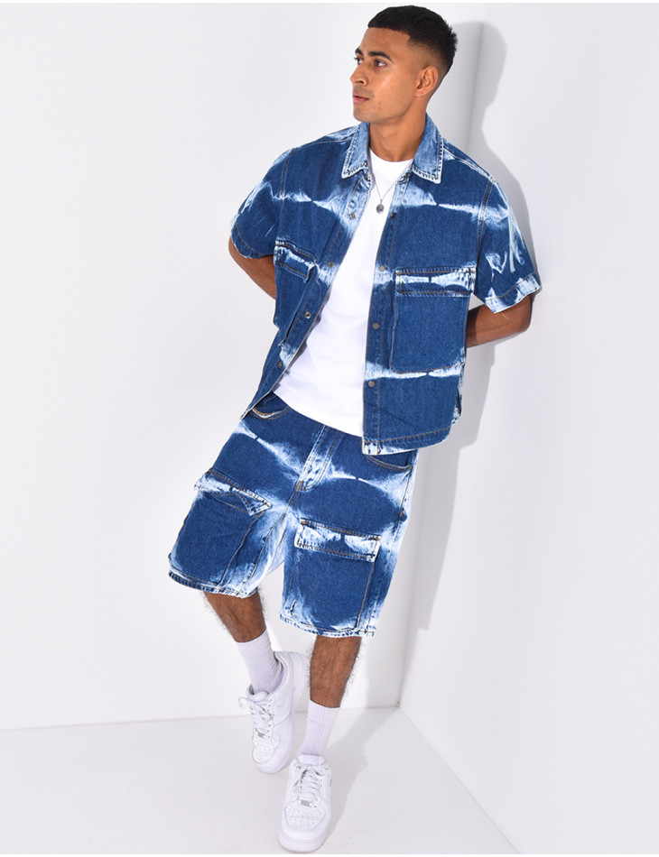 Ensemble en jeans short et chemise sans manches