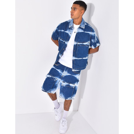 Ensemble en jeans short et chemise sans manches