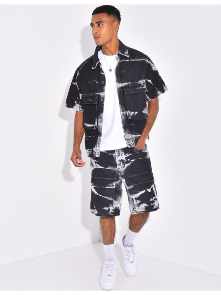 Ensemble en jeans short et chemise sans manches