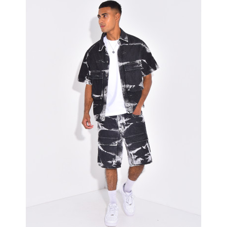 Ensemble en jeans short et chemise sans manches