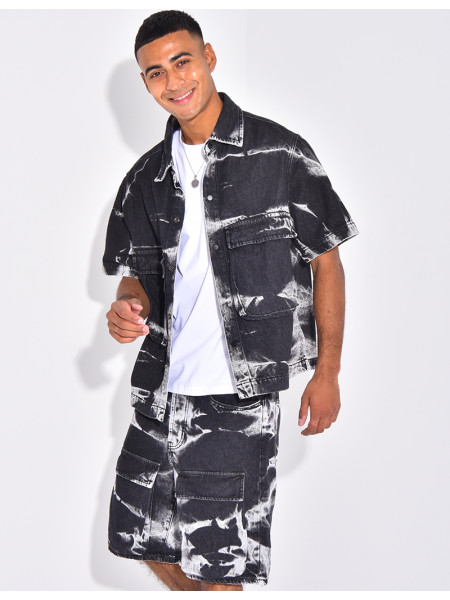 Ensemble en jeans short et chemise sans manches