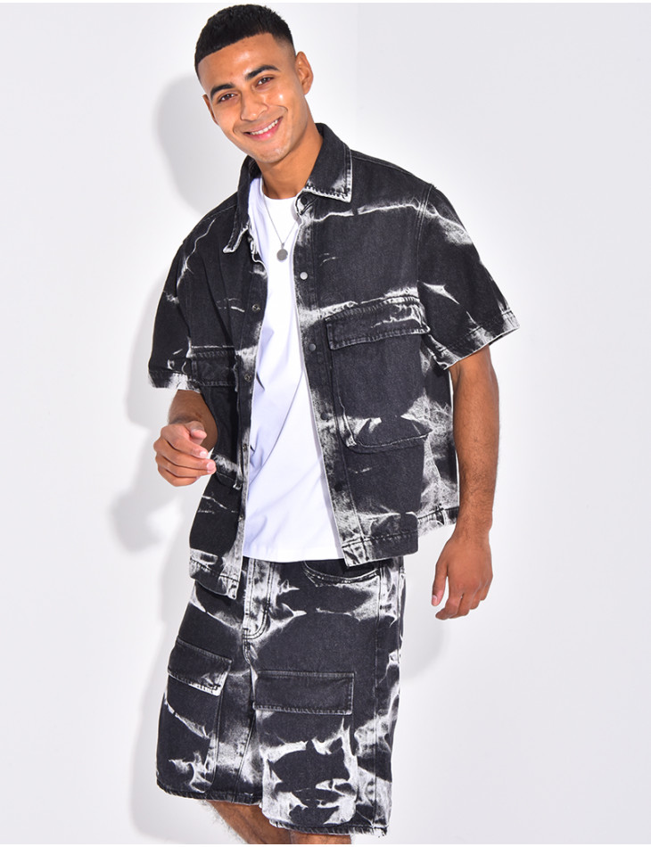 Ensemble en jeans short et chemise sans manches