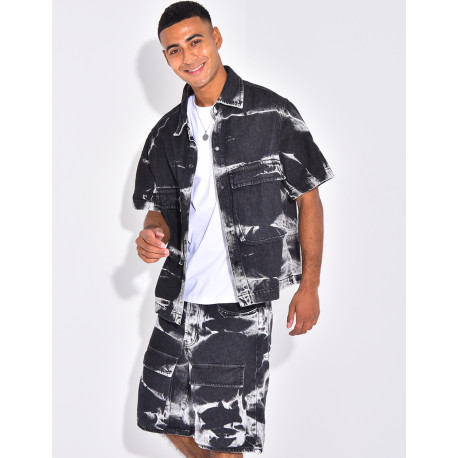 Ensemble en jeans short et chemise sans manches