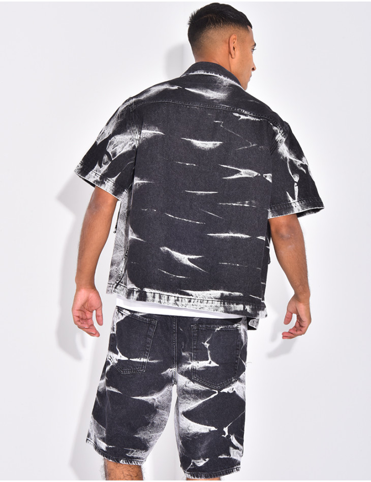 Ensemble en jeans short et chemise sans manches