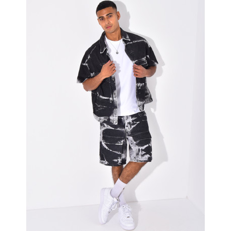 Ensemble en jeans short et chemise sans manches