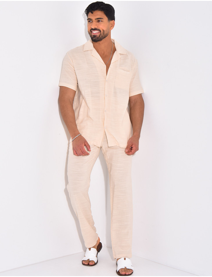 Ensemble pantalon et chemise en lin