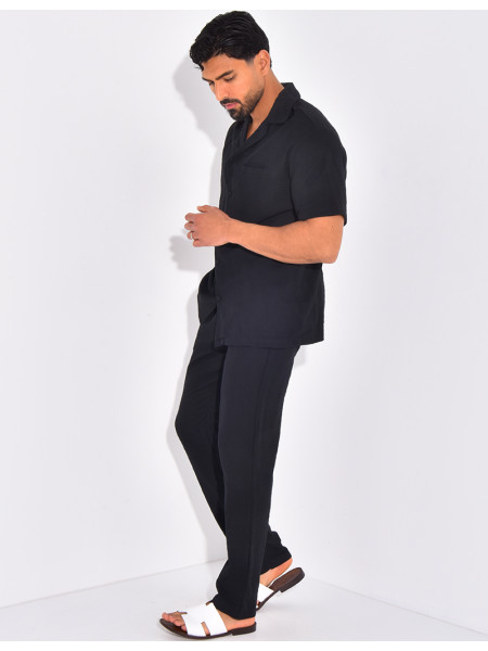 Ensemble pantalon et chemise en lin