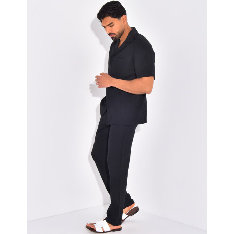 Ensemble pantalon et chemise en lin