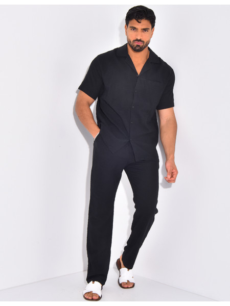 Ensemble pantalon et chemise en lin