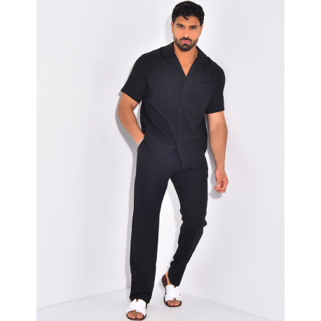 Ensemble pantalon et chemise en lin