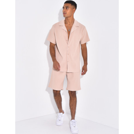 Ensemble plissé short et chemise