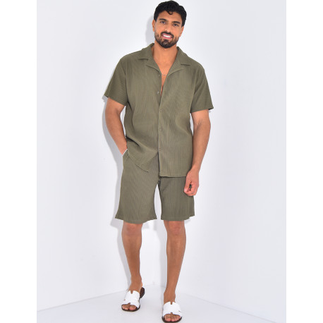 Ensemble plissé short et chemise