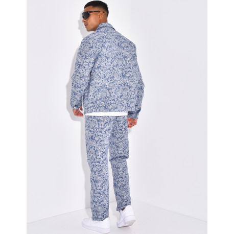 Ensemble pantalon et chemise à fleurs