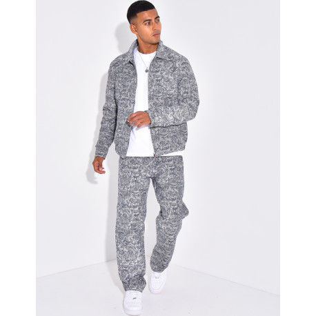 Ensemble pantalon et chemise à fleurs