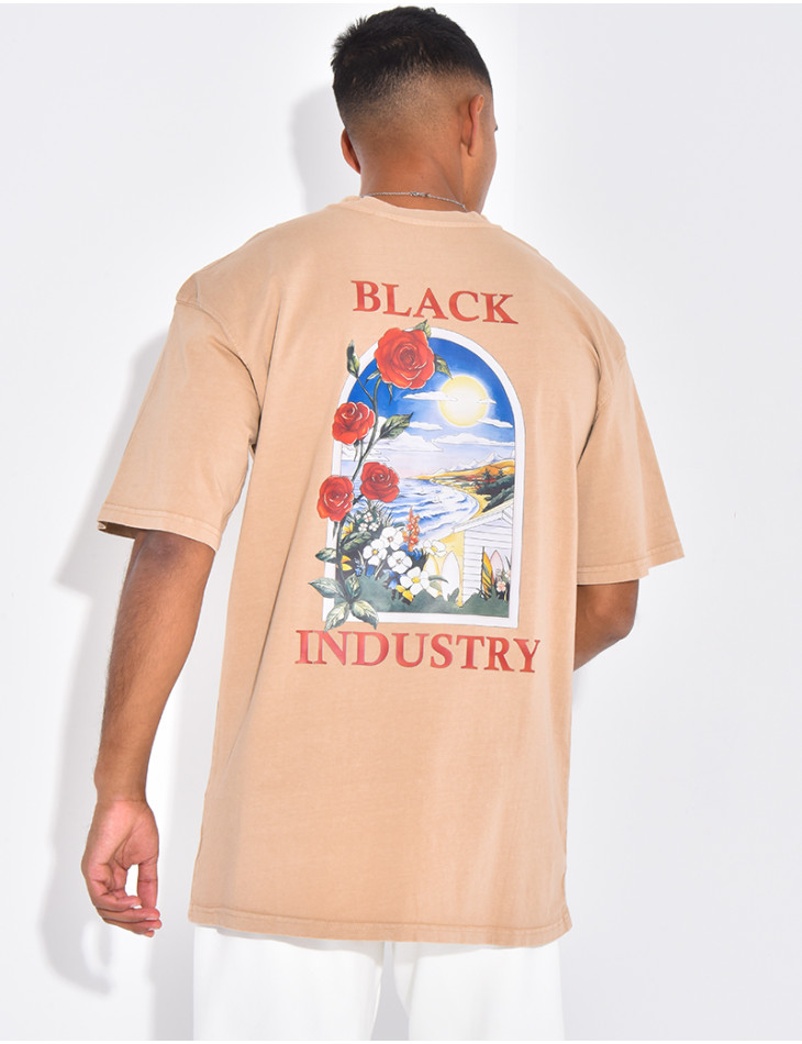 T-shirt à motifs "Black Industry"