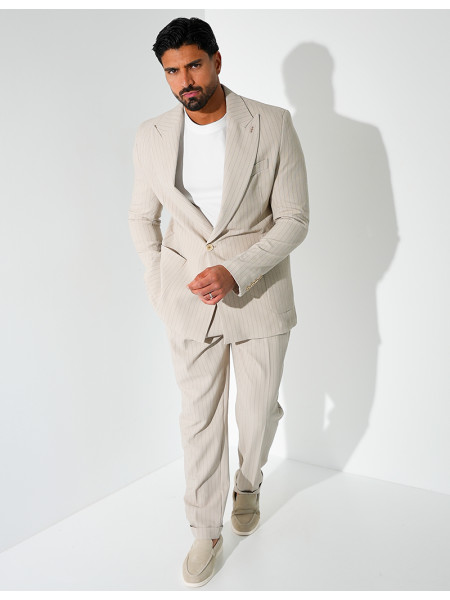 Ensemble de costume 2 pièces à rayures texturé