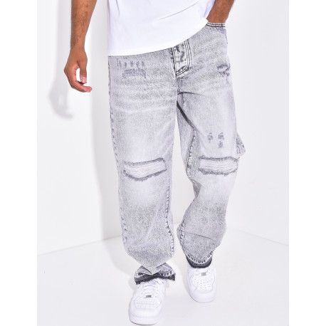 Jeans coupe large destroy