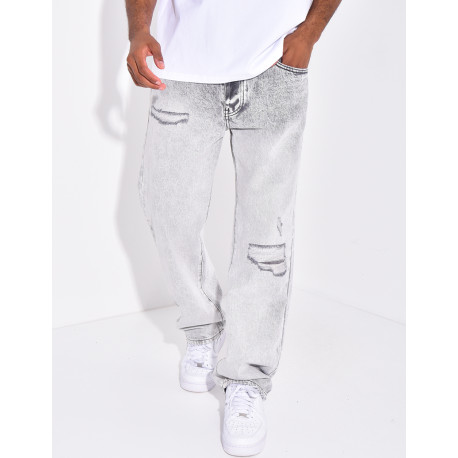 Jeans coupe large destroy