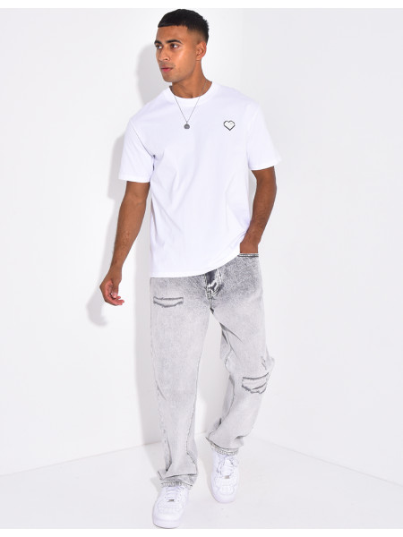 Jeans coupe large destroy