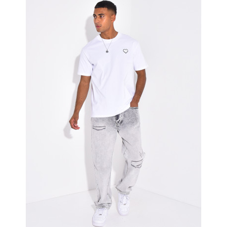 Jeans coupe large destroy