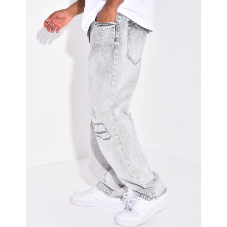 Jeans coupe large destroy