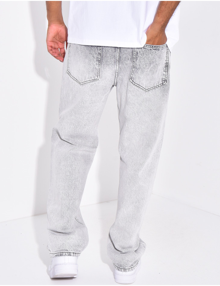 Jeans coupe large destroy