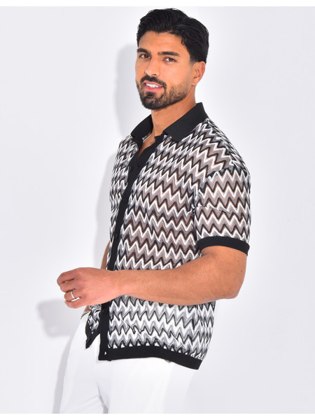 Chemise ajourée à motifs