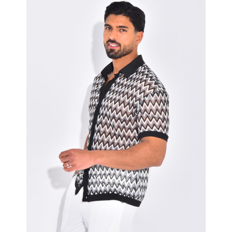 Chemise ajourée à motifs