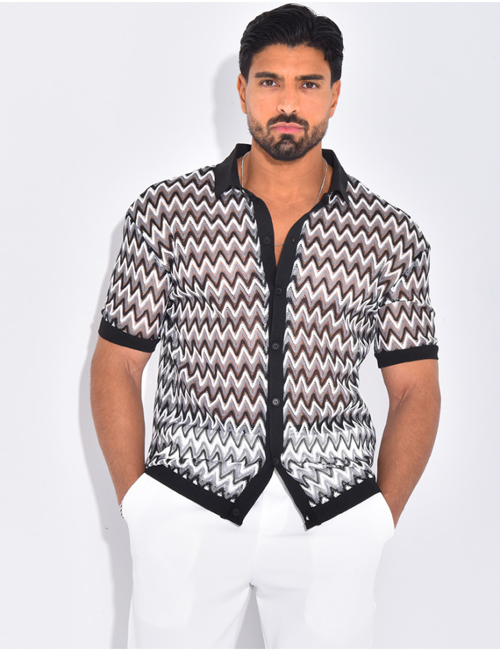 Chemise ajourée à motifs