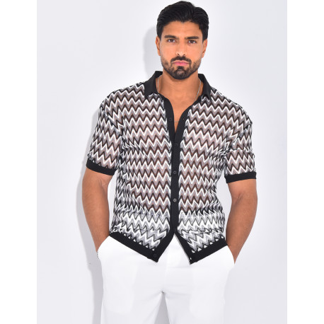Chemise ajourée à motifs